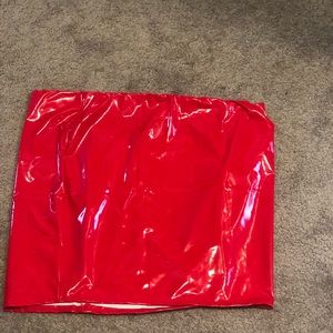 Red Latex Skirt